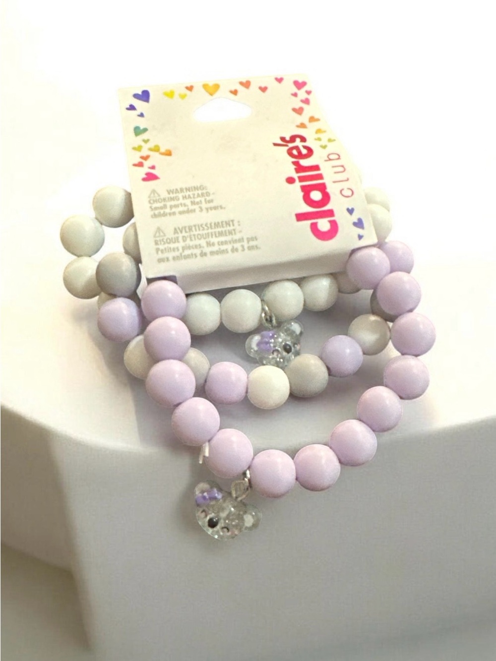 Claire's Kids Pastel Lavender & White Beaded Bracelet Set
1064